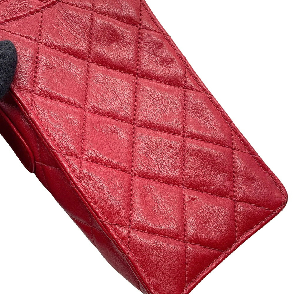 CHANEL Red Lambskin Leather Logo Pochette Wallet - Picture 7 of 16